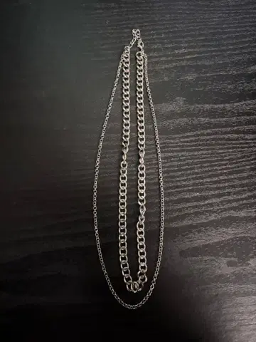 실버 2연 체인 목걸이