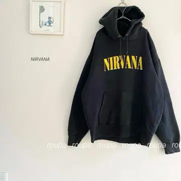 NIRVANA 속기모 후드티 블랙 1418