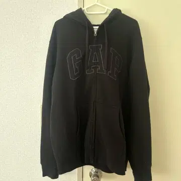 GAP 지퍼 후드티 L 블랙 후드 부착