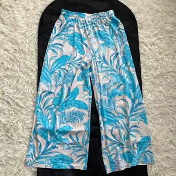 두클라쎄 와이드 팬츠 이지 팬츠 L 스카이블루 허리밴딩 하와이안