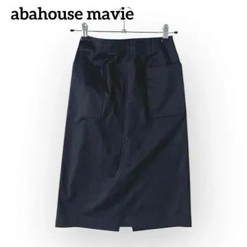 새상품급 아바하우스 마비 무릎 기장 스커트 [36] 네이비 캐주얼 심플