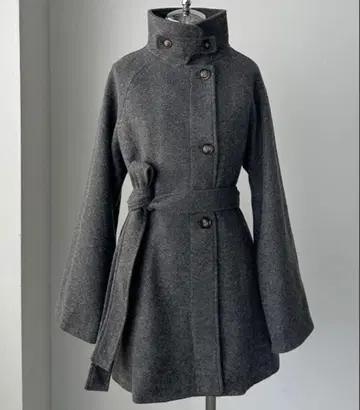 Louere 하이넥 미들 기장 코트