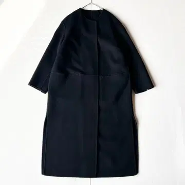 두지엠 클라세 victorian 리버 롱 노카라 코트 블랙