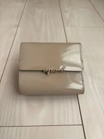 agnis b. 베이지 접이식 지갑