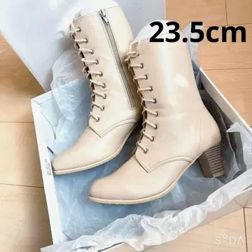 23.5 아이보리 레이스업 부츠 하카마 쿄에츠