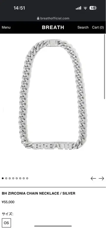 BREATH ZIRCONIA 체인 목걸이 / 실버