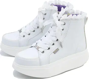 YOSUKE 요스케 통굽 리본 레이스 스니커즈 화이트 L 사이즈