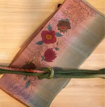 [ 미사용 새상품 ] 오비 장식 천 오비 끈 세트 손으로 그린 사라사풍