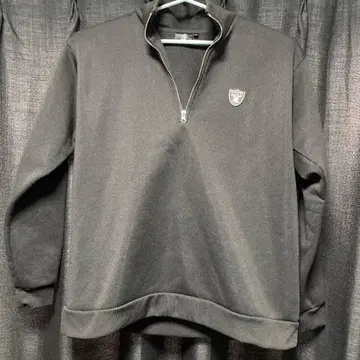 NFL 레이더스 하프 지퍼 맨투맨 블랙