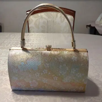 일본 의류용 백 꽃무늬 금장 장식식 성인식 결혼식