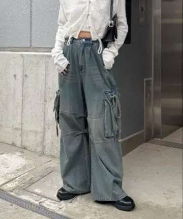 Kastane 카고 데님 팬츠 사이즈 1 블루