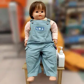 스카이블루 오버롤 껴안는 인형 약 72cm