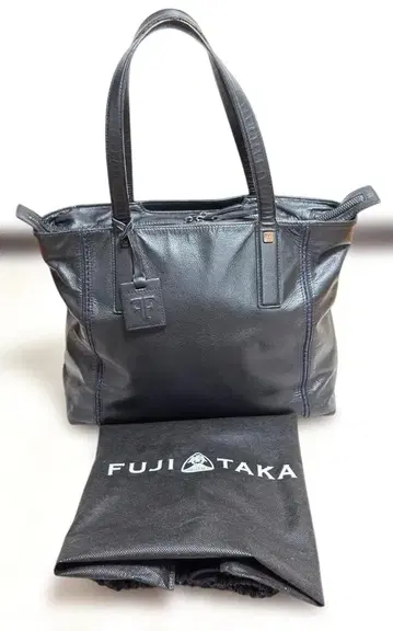 FUJI TAKA 블랙 가죽 토트백