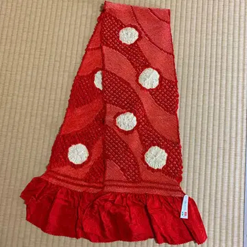 순수 실크 오비 장식 천 총 시보리 빨간색