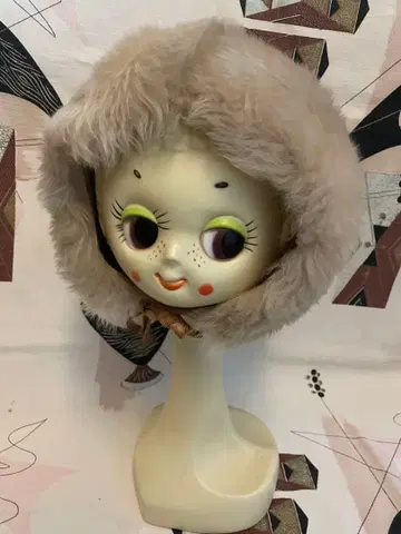 빈티지 무스탕 후드 캡 무스탕 모자 베이지 러시아 모자