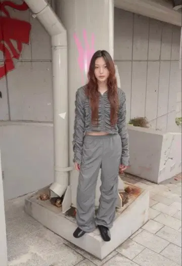 ZARA 개더 나일론 팬츠 XS