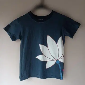 네이비 나염 T셔츠 연꽃