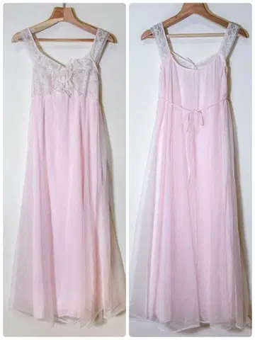 70s 프랑스 유럽 앤티크 vintage 핑크 원피스 구제 의류