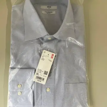 새상품 유니클로 슈퍼 논아이론 슬림 셔츠 세미 와이드 긴팔 체크