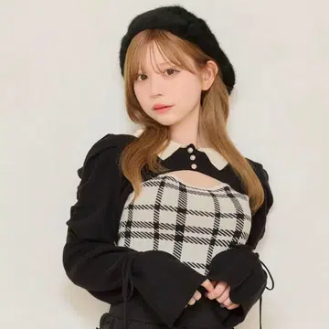 apres jour 소매 리본 니트 앙상블