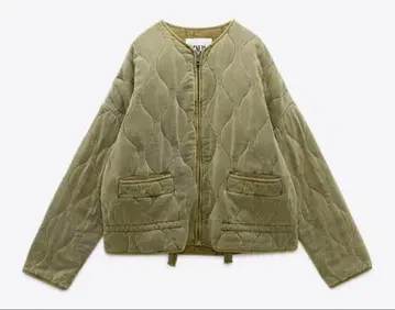 퀼팅 자켓 올리브 베이지