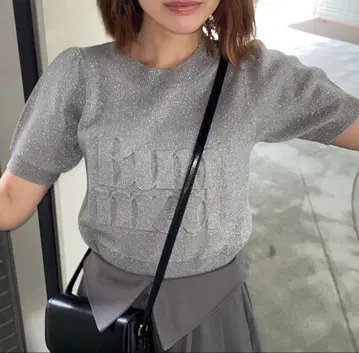 SPIRALGIRL 엠보싱 라메 니트 (그레이)