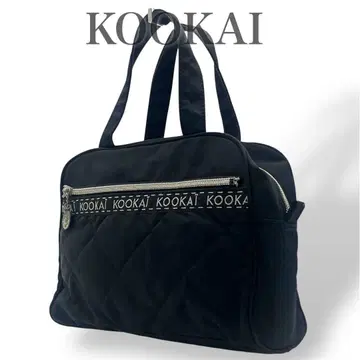 KOOKAI 쿠카이 핸드백 미니 보스턴 퀼팅 나일론 블랙