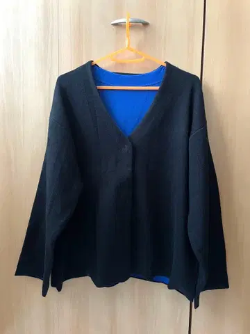 시마무라 yumi 컬러 레이어드 니트 가디건