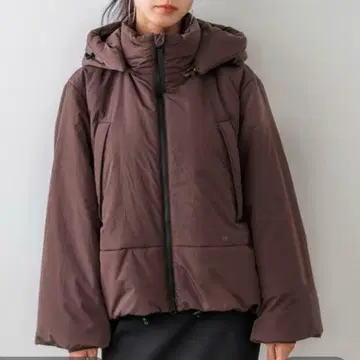 HERENIAM 후드 부착 브라운 다운 자켓