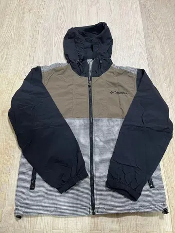 레어 cloumbia 컬럼비아 나일론 자켓 블랙 브라운 체크