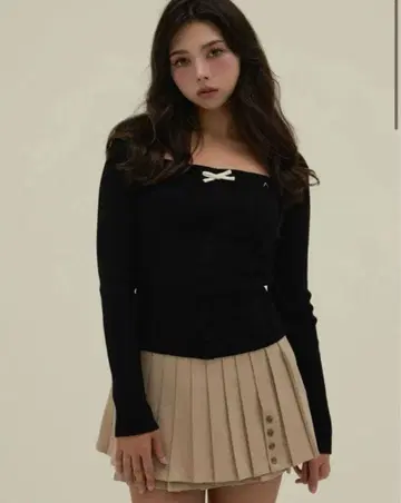 andmary 샤론 리본 탑 블랙 앤드마리