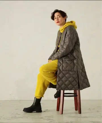 TAION 노리즈 별주 퀼팅 다운 자켓