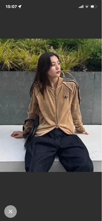 미사용 새상품 adidas 베이지 집업 자켓