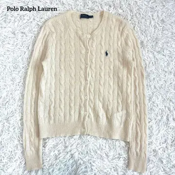 폴로 랄프로렌 케이블 니트 가디건 캐시미어 M 아이보리