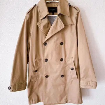 바나나리퍼블릭 베이지 더블 브레스트 트렌치코트 체크