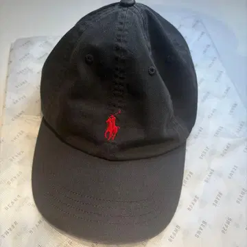 POLO 캡 블랙 레드