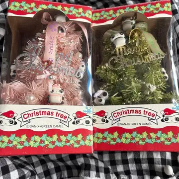 미개봉 SAN-X 크리스마스 트리 세트 타레팬더 pink Green