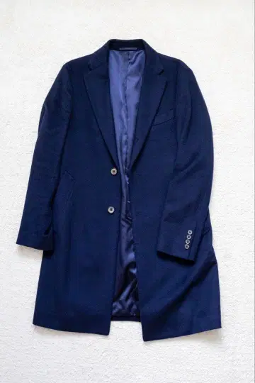 ESTNATION 다크 네이비 롱 코트