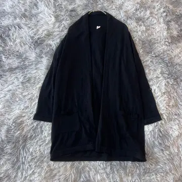 VIS 롱 가디건 [ F ] 블랙 루즈핏 오버 사이즈 소매 롤업