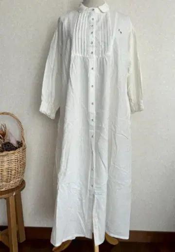 미사용 새상품 사만사 모스모스 린넨 원피스 로고 화이트 F