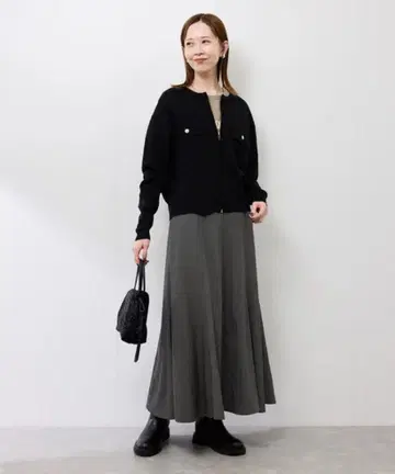 피브릴 머메이드 플레어 스커트 (차콜)