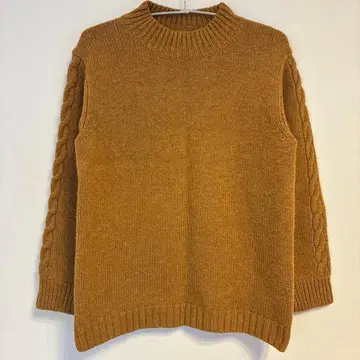 MARGARET HOWELL 브라운 케이블 짜임 니트 스웨터