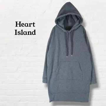 Heart Island 속기모 밑단 지퍼 후드티 후디 [ M ] 그레이