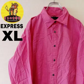 USA 구제 의류 EXPRESS 긴팔 버튼 셔츠 XL 핑크
