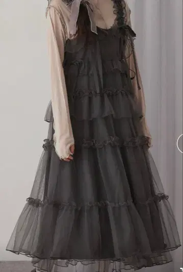 merry jenny 튤 드로스트 롱 원피스