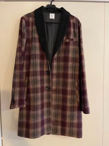 베이크루즈 VIBGYOR 체스터 코트 체크 와인 레드