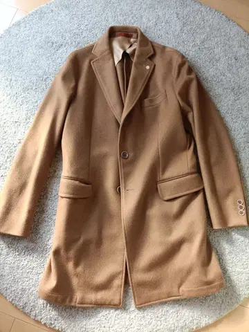 [ 새상품급 ] 이탈리아제 울 캐시미어 체스터 코트 카멜 48사이즈