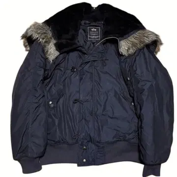 ALPHA 에코 퍼 모델 N-2B 짧은 기장 플라이트 자켓 XL 블랙