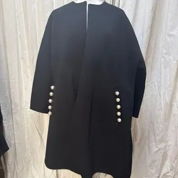 노카라 블랙 자켓 펄 버튼 포함