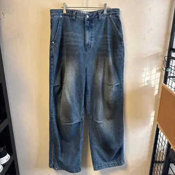 와이드 레그 데님 팬츠 파랑